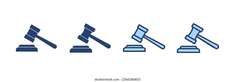 Gavel icon vector. judge gavel sign and symbol. law icon. auction hammer