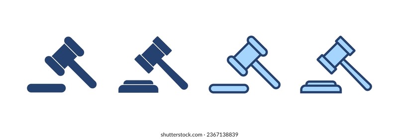 Gavel icon vector. judge gavel sign and symbol. law icon. auction hammer