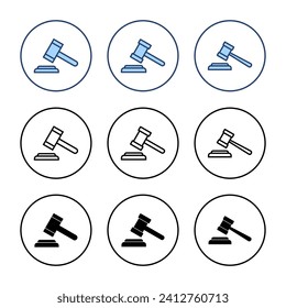 Gavel icon vector. judge gavel sign and symbol. law icon. auction hammer