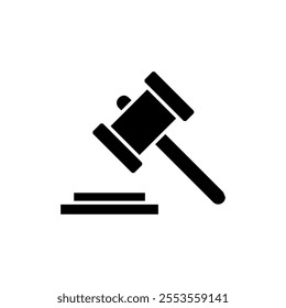 Gavel icon vector. judge gavel sign and symbol. law icon. auction hammer