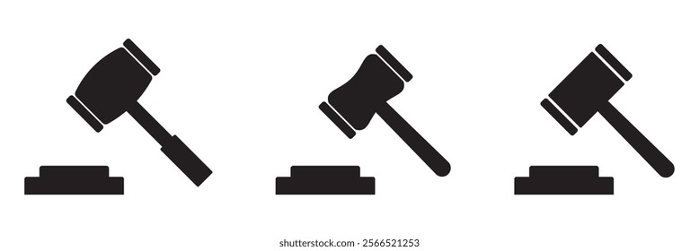 Gavel icon vector. judge gavel sign and symbol. law icon. auction hammer