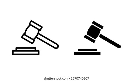 Gavel icon vector. judge gavel sign and symbol. law icon. auction hammer