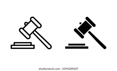 Gavel icon vector. judge gavel sign and symbol. law icon. auction hammer