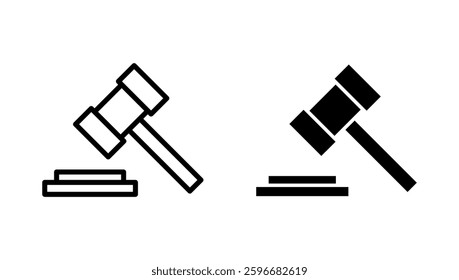 Gavel icon vector. judge gavel sign and symbol. law icon. auction hammer