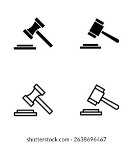 Gavel icon vector. judge gavel sign and symbol. law icon. auction hammer