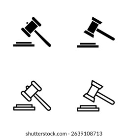 Gavel icon vector. judge gavel sign and symbol. law icon. auction hammer
