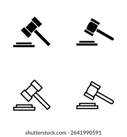 Gavel icon vector. judge gavel sign and symbol. law icon. auction hammer