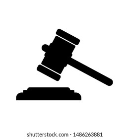 Gavel icon vector on white background. Hammer icon vector. Judge Gavel Auction Icon Vector 