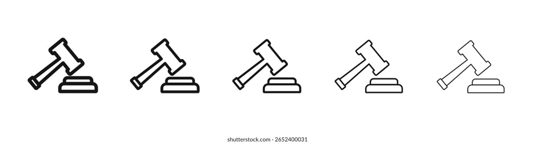 Signo de ilustración de conjunto de contorno de Vector de ícono de mazo
