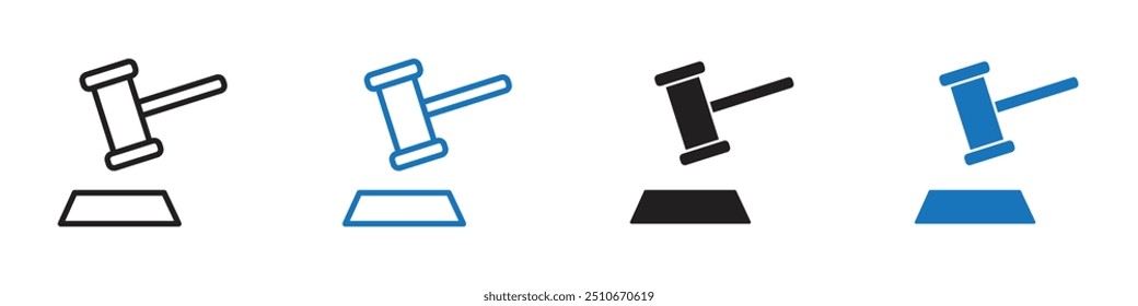 Gavel icon Vector set outline