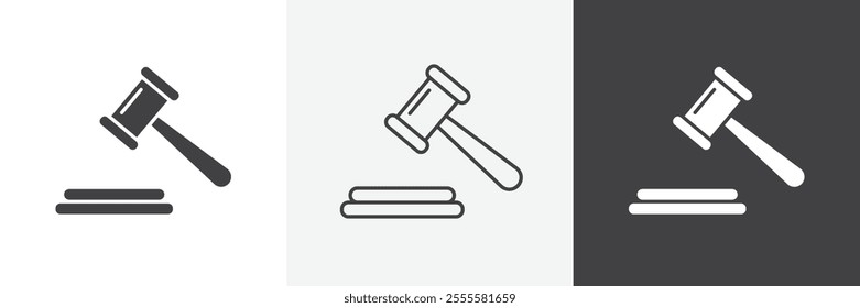 Gavel icon vector set for ui designs