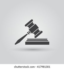 gavel icon vector, solid logo illustration, pictogram isolated on gray