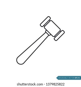 Gavel Icon Vector Template Illustration Design