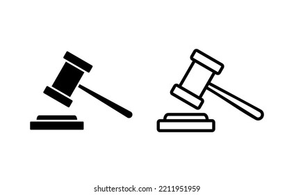 Gavel icon vector for web and mobile app. judge gavel sign and symbol. law icon. auction hammer
