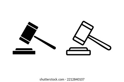 Gavel icon vector for web and mobile app. judge gavel sign and symbol. law icon. auction hammer