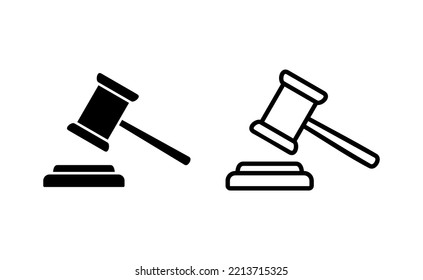 Gavel icon vector for web and mobile app. judge gavel sign and symbol. law icon. auction hammer