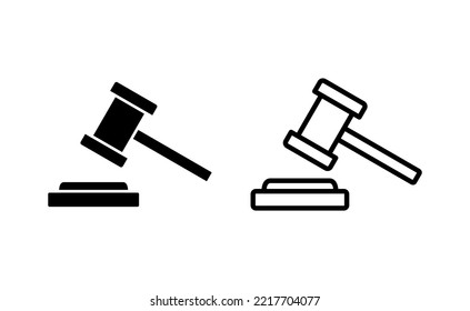 Gavel icon vector for web and mobile app. judge gavel sign and symbol. law icon. auction hammer