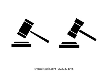 Gavel icon vector for web and mobile app. judge gavel sign and symbol. law icon. auction hammer