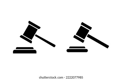 Gavel icon vector for web and mobile app. judge gavel sign and symbol. law icon. auction hammer