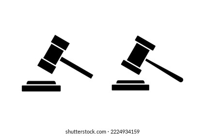 Vector de iconos de martillo para aplicaciones web y móviles. juez el signo y el símbolo del martillo. icono de la ley. martillo de subasta
