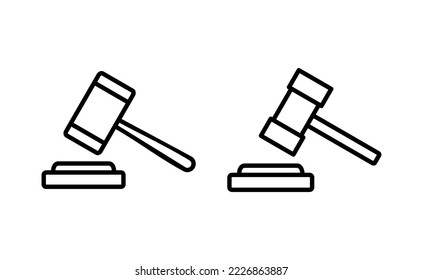 Gavel Icon Vektor für Web- und mobile App. Schiedsrichterzeichen und -symbol. Gesetzesymbol. Auktionshammer