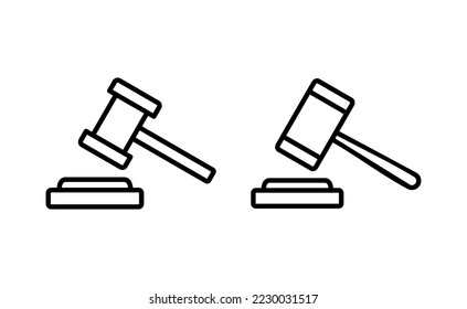 Gavel Icon Vektor für Web- und mobile App. Schiedsrichterzeichen und -symbol. Gesetzesymbol. Auktionshammer