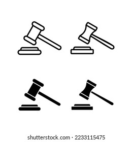 Gavel icon vector for web and mobile app. judge gavel sign and symbol. law icon. auction hammer