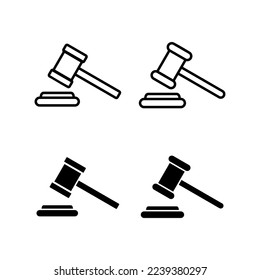 Vector de iconos de martillo para aplicaciones web y móviles. juez el signo y el símbolo del martillo. icono de la ley. martillo de subasta