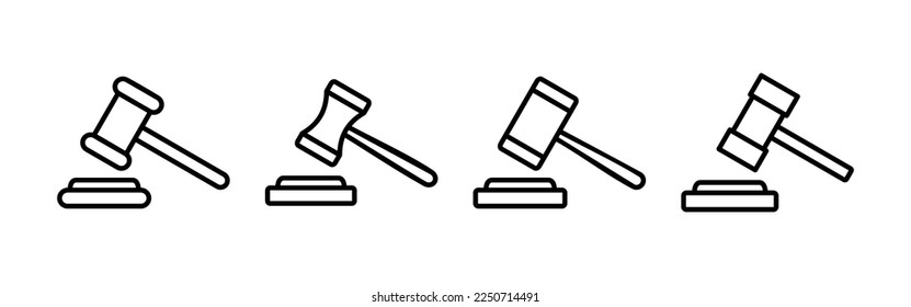 Gavel icon vector for web and mobile app. judge gavel sign and symbol. law icon. auction hammer
