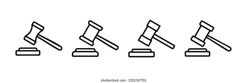 Gavel icon vector for web and mobile app. judge gavel sign and symbol. law icon. auction hammer