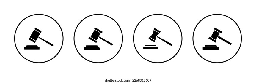 Gavel icon vector for web and mobile app. judge gavel sign and symbol. law icon. auction hammer