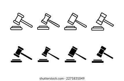 Gavel icon vector for web and mobile app. judge gavel sign and symbol. law icon. auction hammer