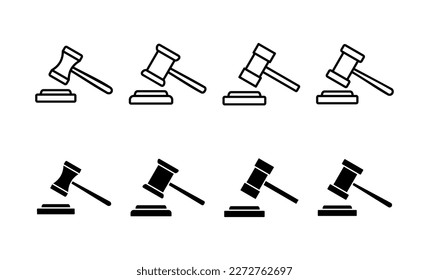 Gavel icon vector for web and mobile app. judge gavel sign and symbol. law icon. auction hammer