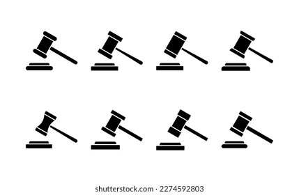 Vector de iconos de martillo para aplicaciones web y móviles. juez el signo y el símbolo del martillo. icono de la ley. martillo de subasta