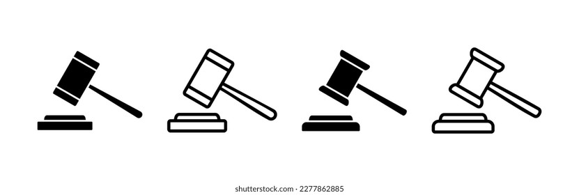 Gavel icon vector for web and mobile app. judge gavel sign and symbol. law icon. auction hammer