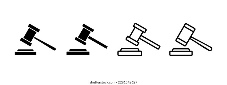 Gavel icon vector for web and mobile app. judge gavel sign and symbol. law icon. auction hammer