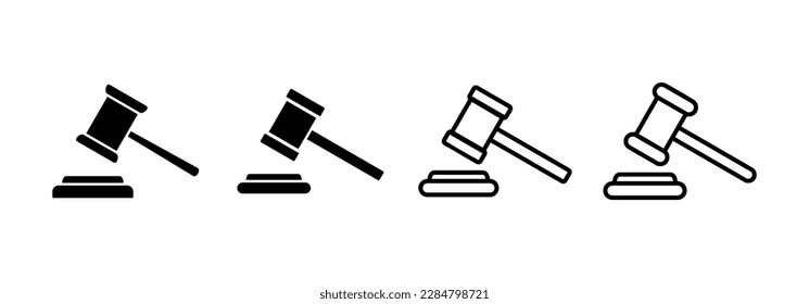 Gavel Icon Vektor für Web- und mobile App. Schiedsrichterzeichen und -symbol. Gesetzesymbol. Auktionshammer