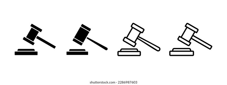 Gavel icon vector for web and mobile app. judge gavel sign and symbol. law icon. auction hammer