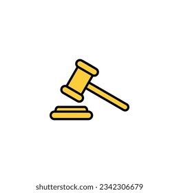 Gavel icon vector for web and mobile app. judge gavel sign and symbol. law icon. auction hammer