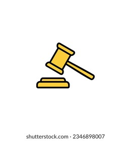 Gavel icon vector for web and mobile app. judge gavel sign and symbol. law icon. auction hammer