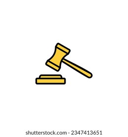 Gavel icon vector for web and mobile app. judge gavel sign and symbol. law icon. auction hammer
