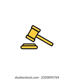 Gavel icon vector for web and mobile app. judge gavel sign and symbol. law icon. auction hammer