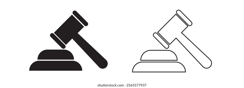 Gavel icon vector for web and mobile app. judge gavel sign and symbol. law icon. auction hammer