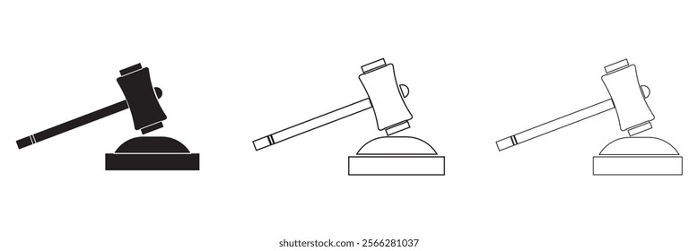 Gavel icon vector for web and mobile app. judge gavel sign and symbol. law icon. auction hammer