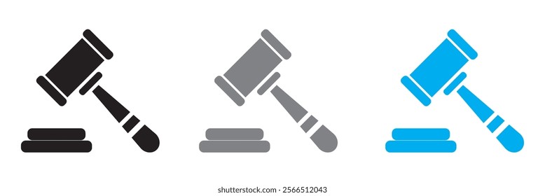 Gavel icon vector for web and mobile app. judge gavel sign and symbol. law icon. auction hammer