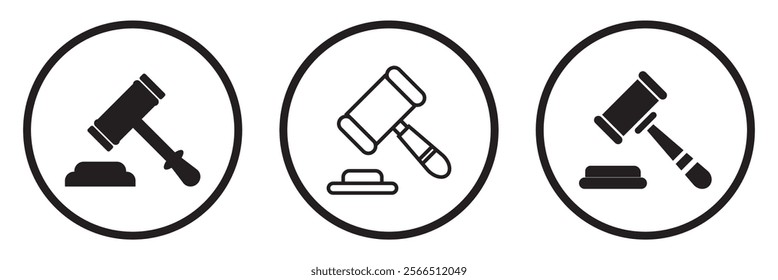 Gavel icon vector for web and mobile app. judge gavel sign and symbol. law icon. auction hammer