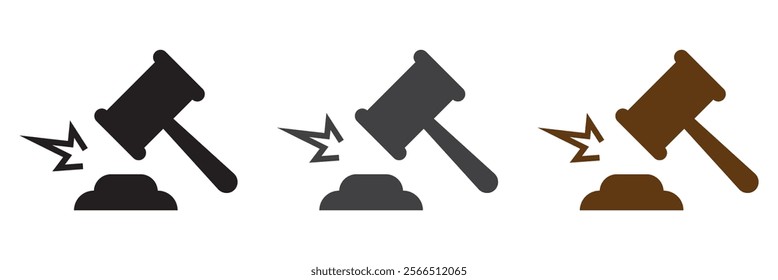 Gavel icon vector for web and mobile app. judge gavel sign and symbol. law icon. auction hammer