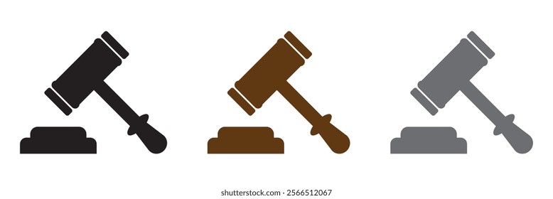 Gavel icon vector for web and mobile app. judge gavel sign and symbol. law icon. auction hammer