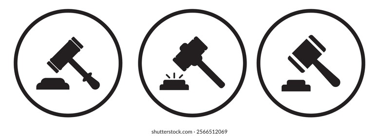 Gavel icon vector for web and mobile app. judge gavel sign and symbol. law icon. auction hammer