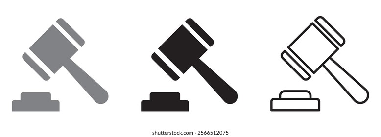 Gavel icon vector for web and mobile app. judge gavel sign and symbol. law icon. auction hammer